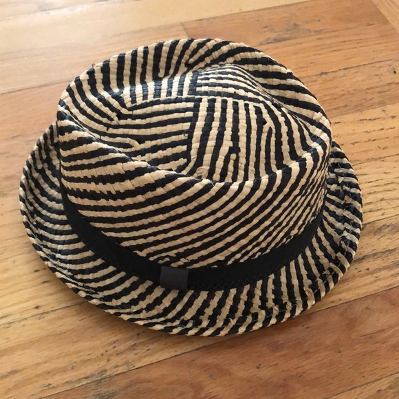 Accessories - Black Unisex Straw Fedora